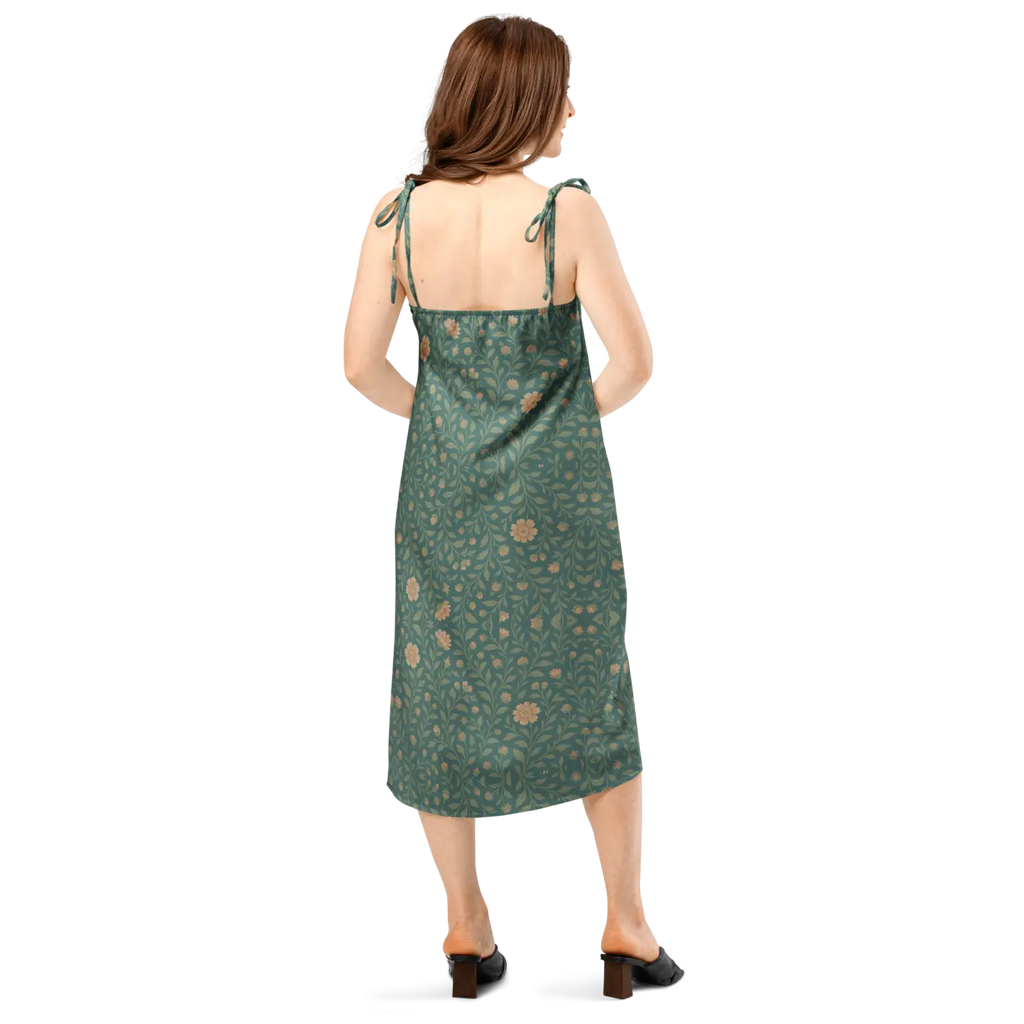 Emerald Green Midi Dress - Built-In Bra Support - DipaliZ