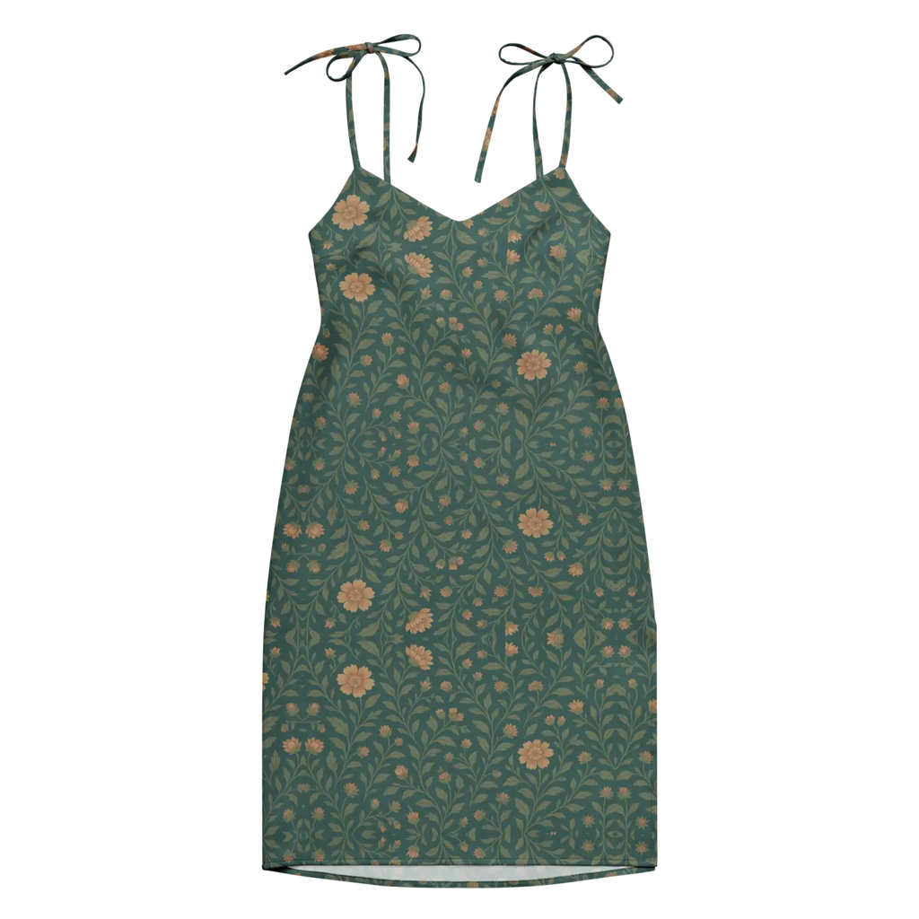 Emerald Green Midi Dress - Built-In Bra Support - DipaliZ