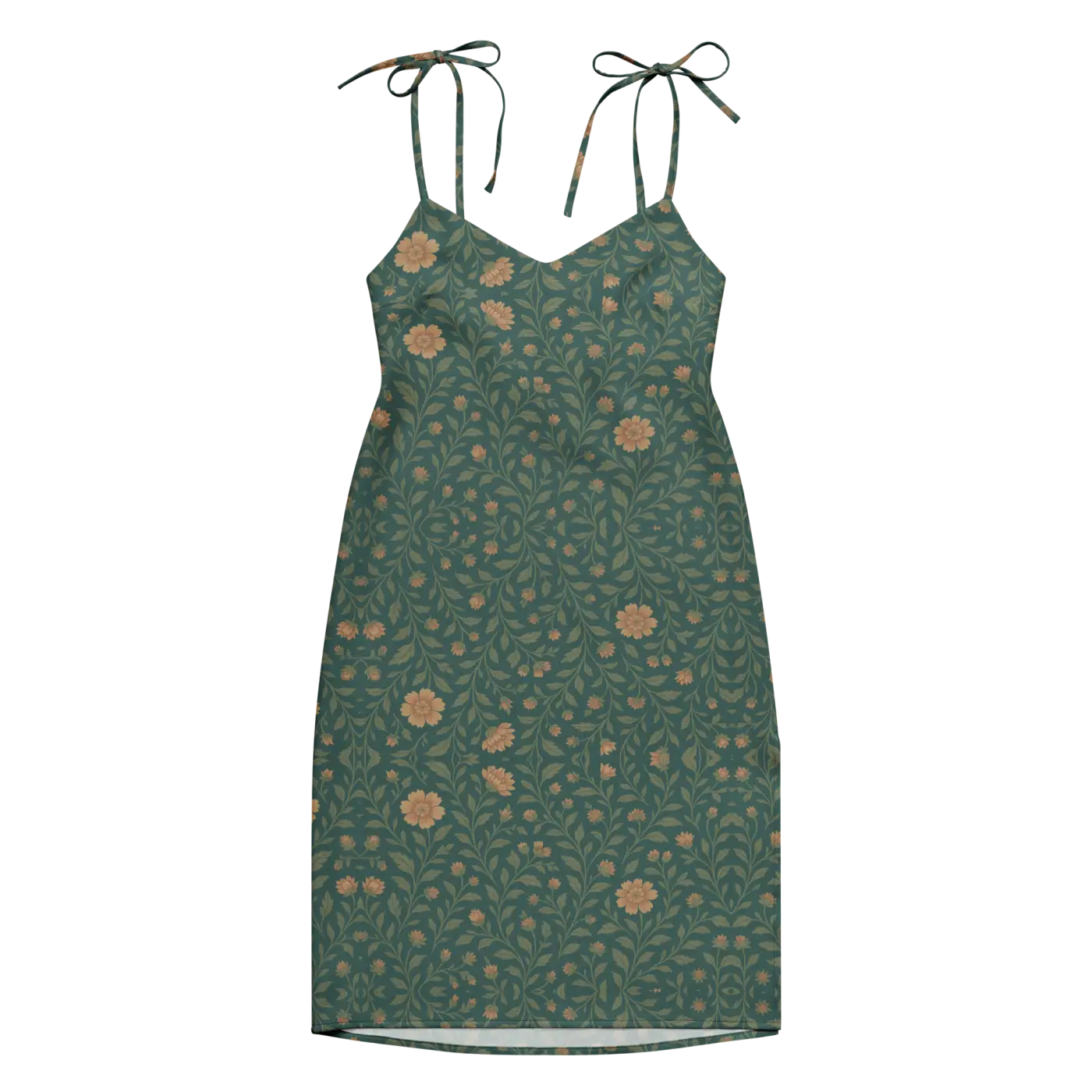 Emerald Green Midi Dress - Built-In Bra Support - DipaliZ