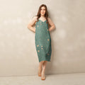 Emerald Green Midi Dress - Built-In Bra Support - DipaliZ
