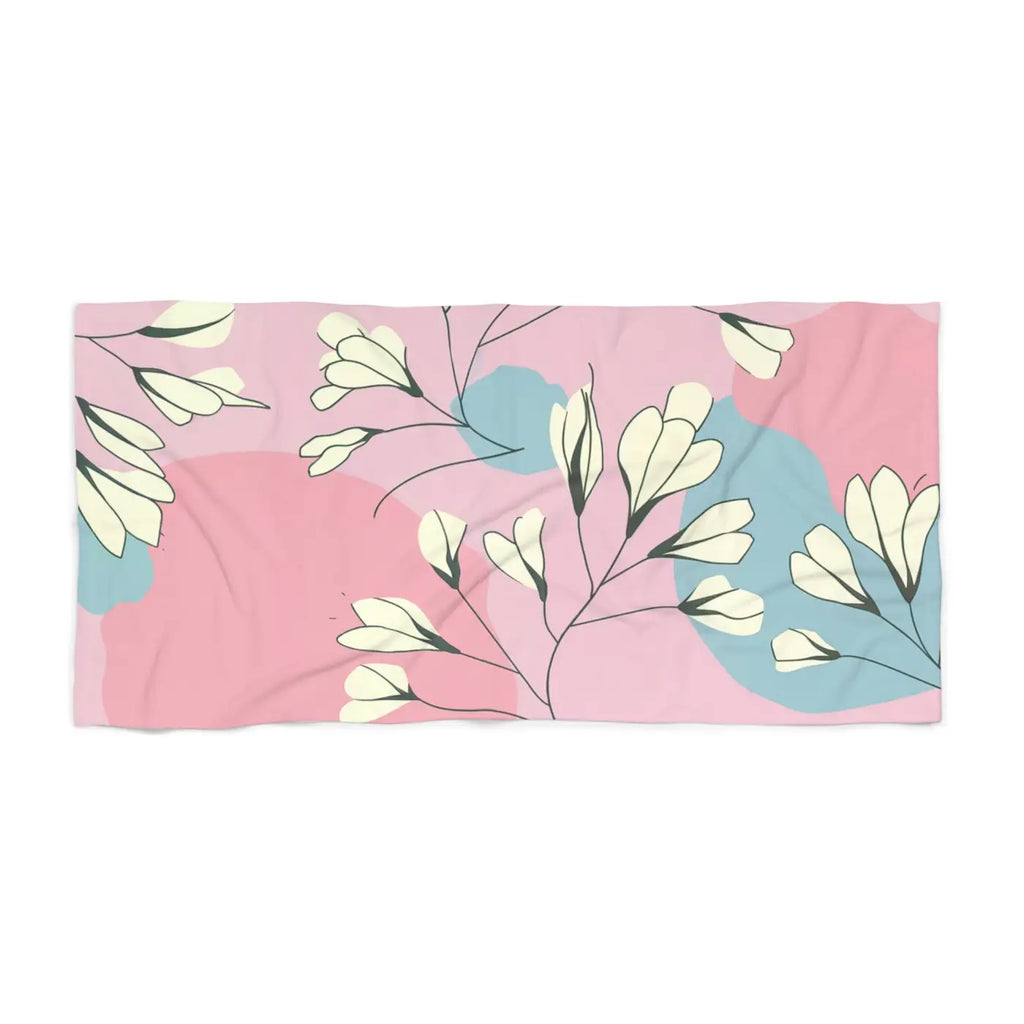 Pink Pastel Beach Towel - Cotton Loop Backing - DipaliZ