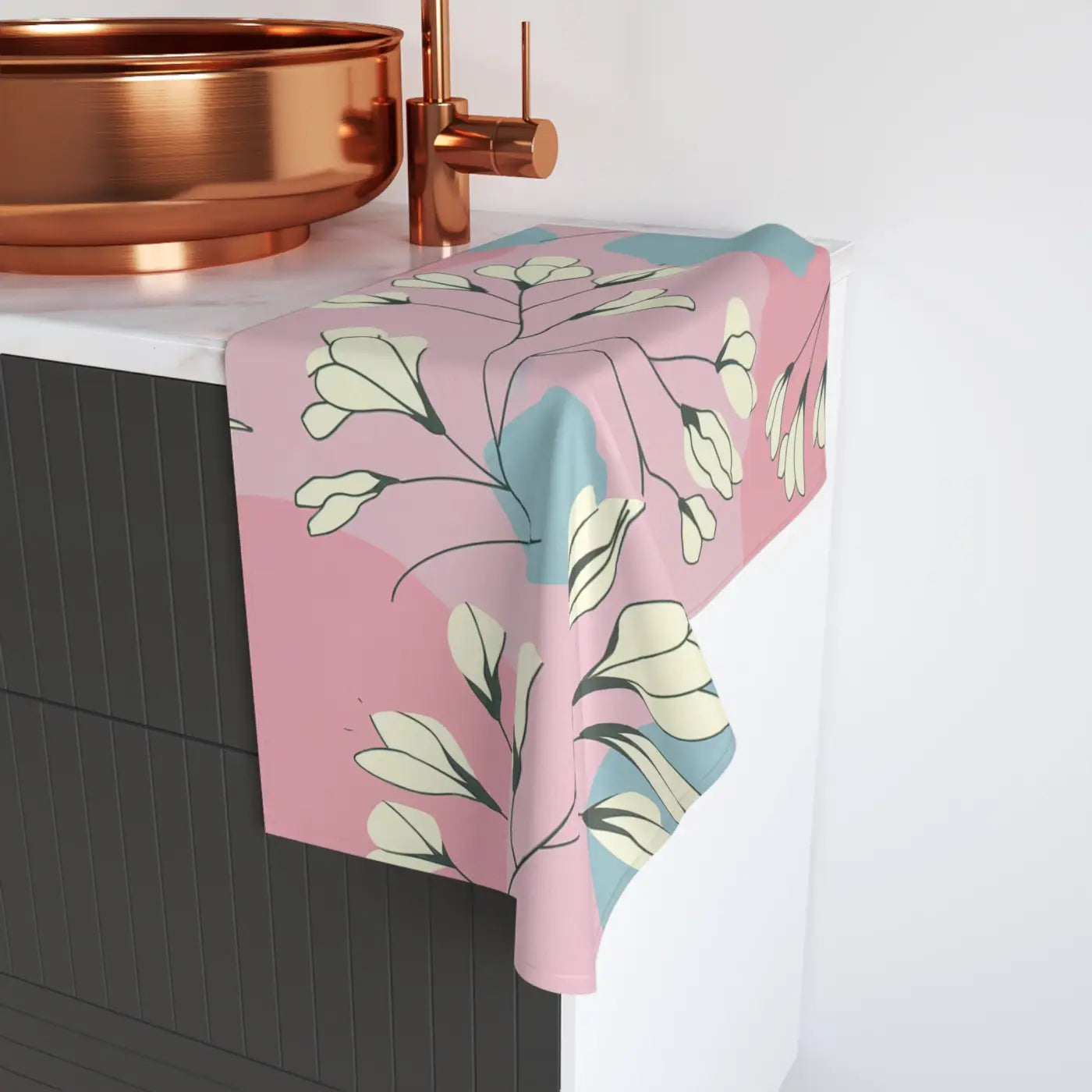 Chic Pink Pastel Floral Hand Towel - Elegant Bathroom - DipaliZ