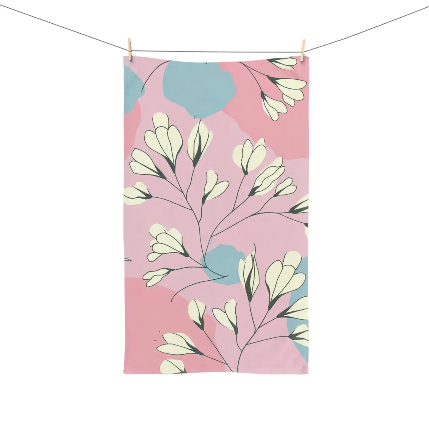 Chic Pink Pastel Floral Hand Towel - Elegant Bathroom - DipaliZ