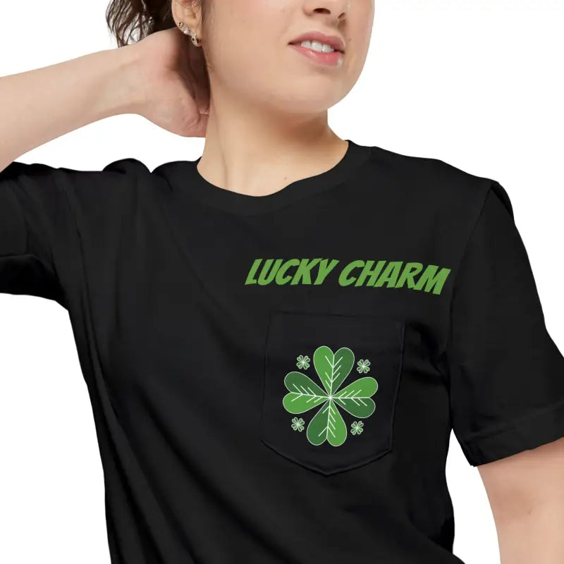 Unisex Pocket Tee - St Paddys Day Irish Charm - DipaliZ