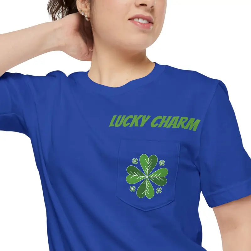 Unisex Pocket Tee - St Paddys Day Irish Charm - DipaliZ