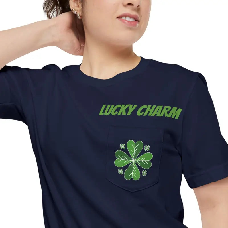Unisex Pocket Tee - St Paddys Day Irish Charm - DipaliZ