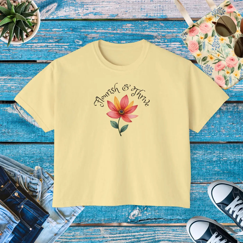 Vintage Pigment Dye Graphic Boxy Tee - Casual Comfort - DipaliZ