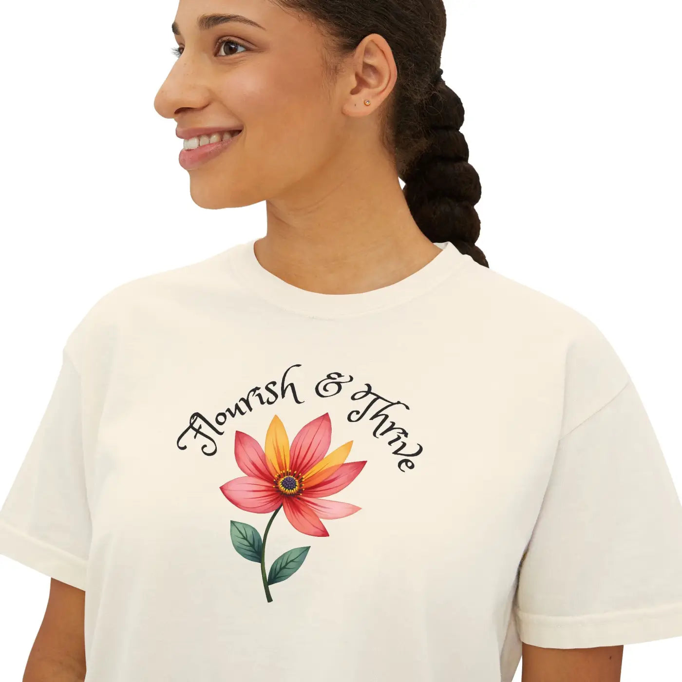 Vintage Pigment Dye Graphic Boxy Tee - Casual Comfort - DipaliZ