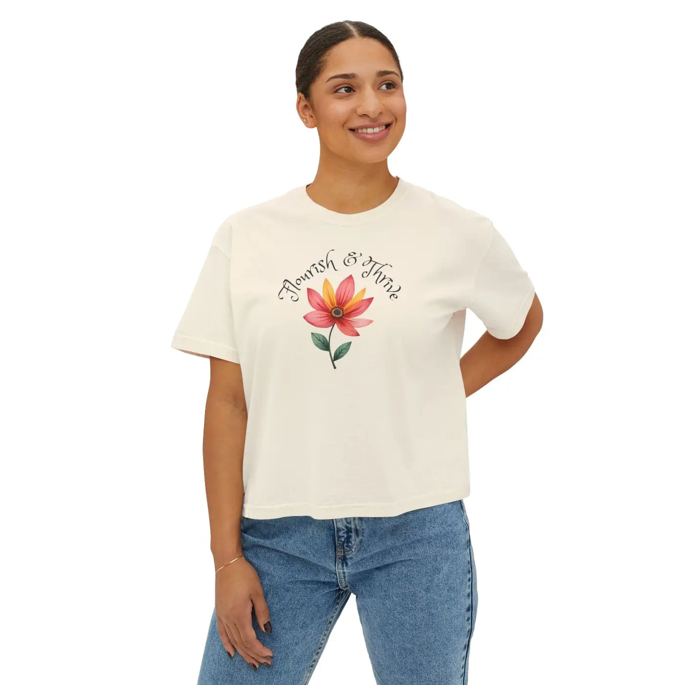 Vintage Pigment Dye Graphic Boxy Tee - Casual Comfort - DipaliZ