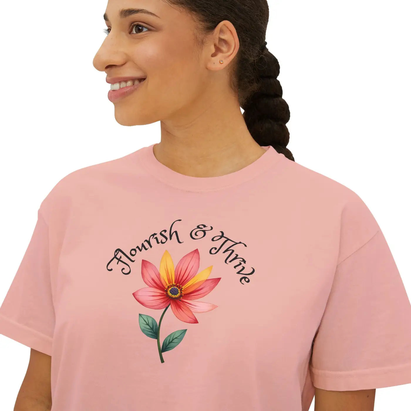 Vintage Pigment Dye Graphic Boxy Tee - Casual Comfort - DipaliZ
