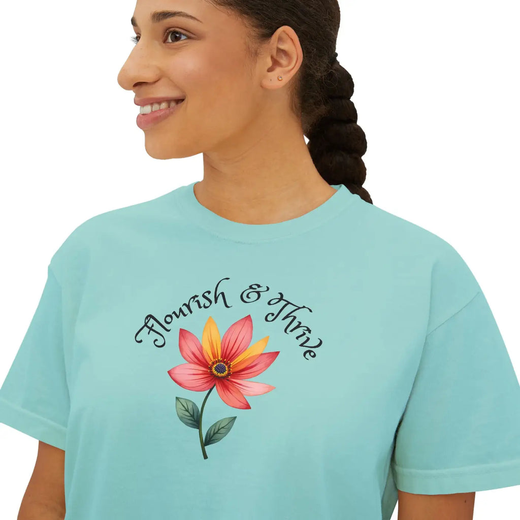 Vintage Pigment Dye Graphic Boxy Tee - Casual Comfort - DipaliZ