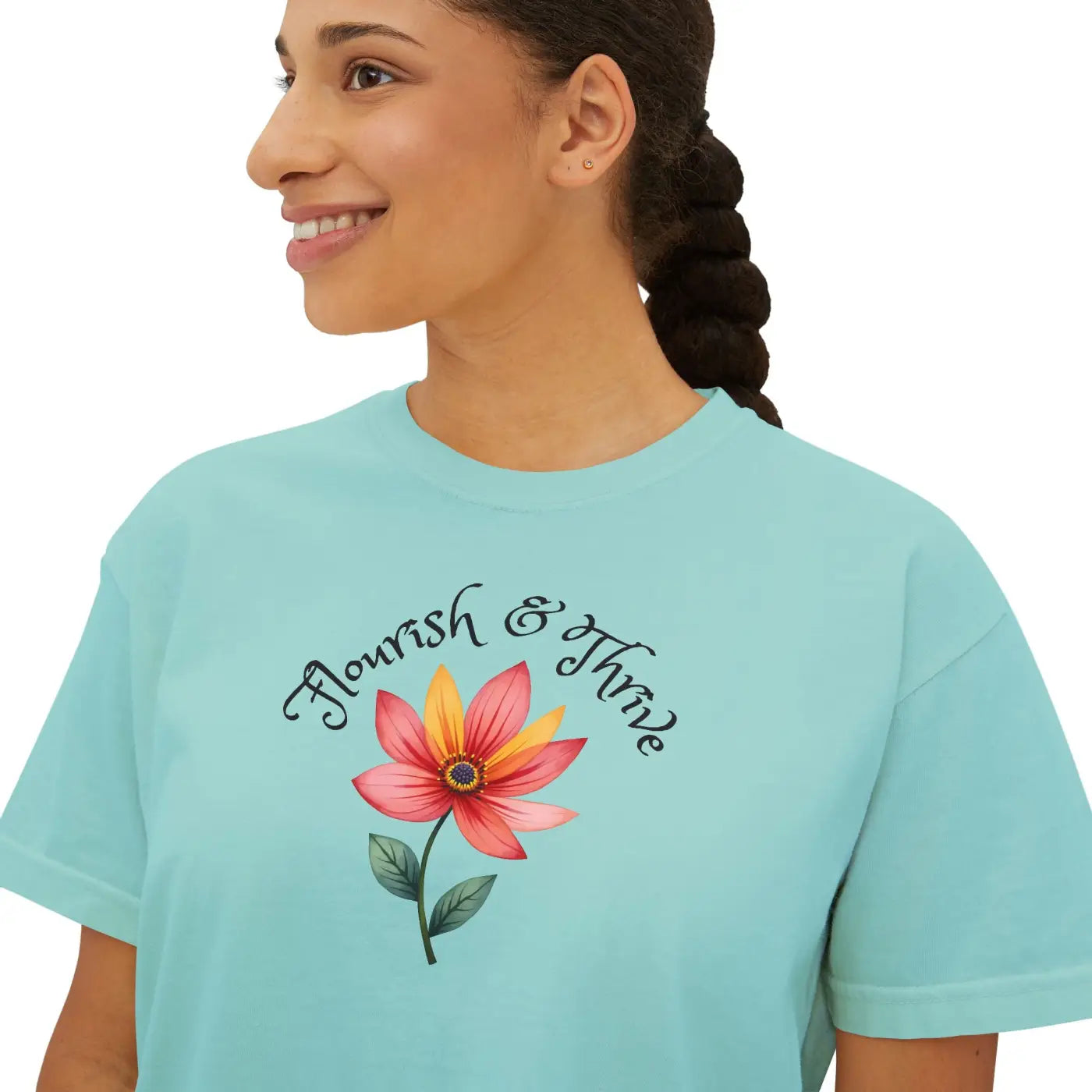Vintage Pigment Dye Graphic Boxy Tee - Casual Comfort - DipaliZ