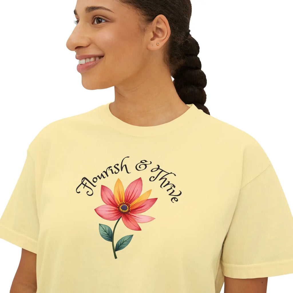 Vintage Pigment Dye Graphic Boxy Tee - Casual Comfort - DipaliZ