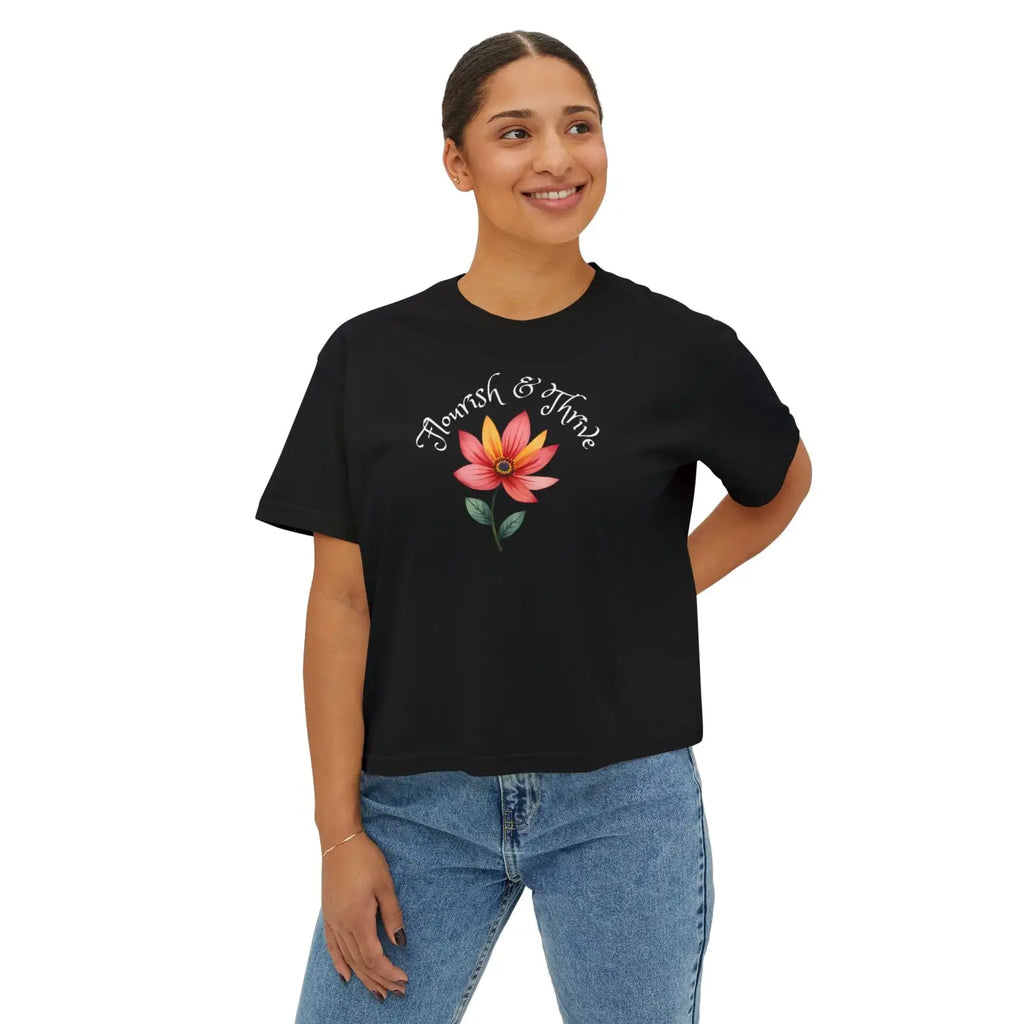 Vintage Pigment Dye Graphic Boxy Tee - Casual Comfort - DipaliZ