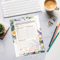 Flower Border Activities Notepad - Colorful Daily Planner - DipaliZ