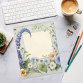 Flower Border Notepad - Vibrant Blank Space Design - DipaliZ