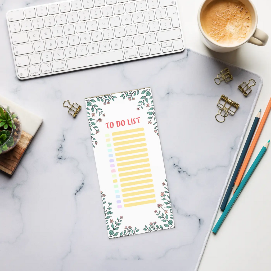 Flower Border Notepad - Conquer Life's Chaos - DipaliZ