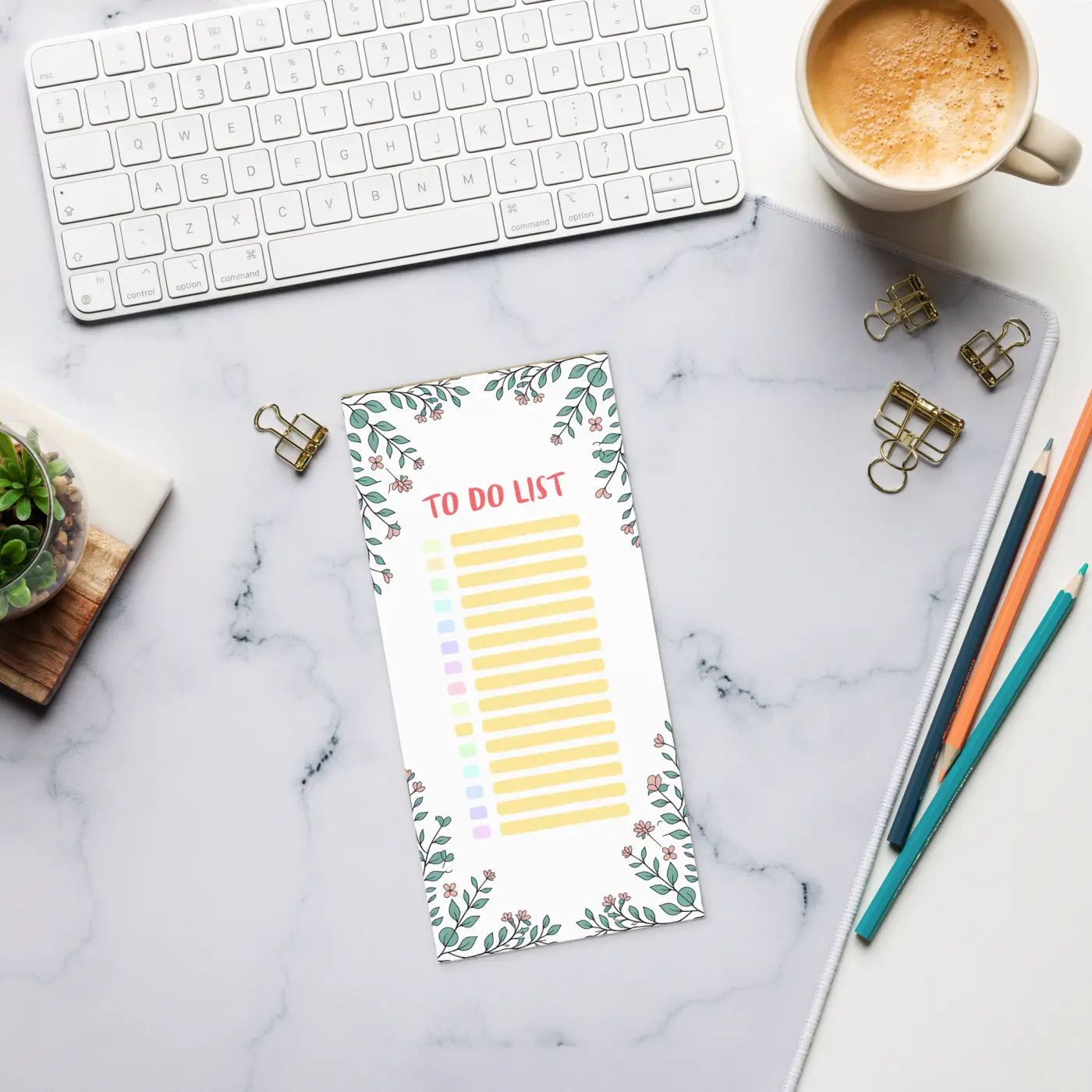 Flower Border Notepad - Conquer Life's Chaos - DipaliZ