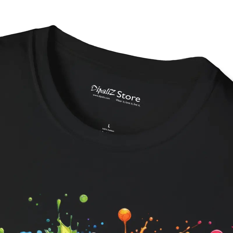 Color Burst Softstyle Tee - Vibrant Flower Splash Design - DipaliZ