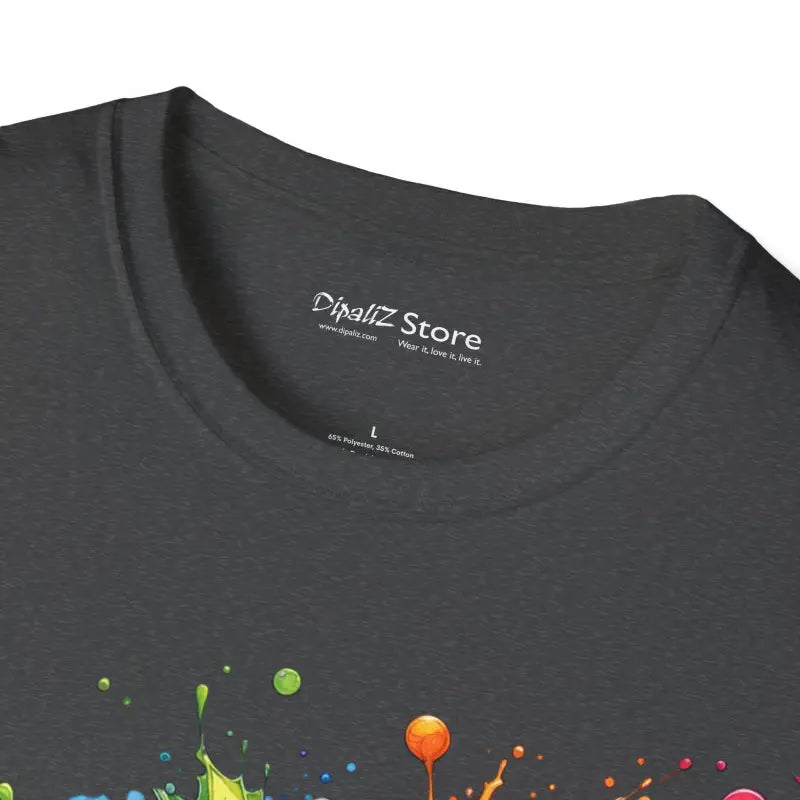 Color Burst Softstyle Tee - Vibrant Flower Splash Design - DipaliZ