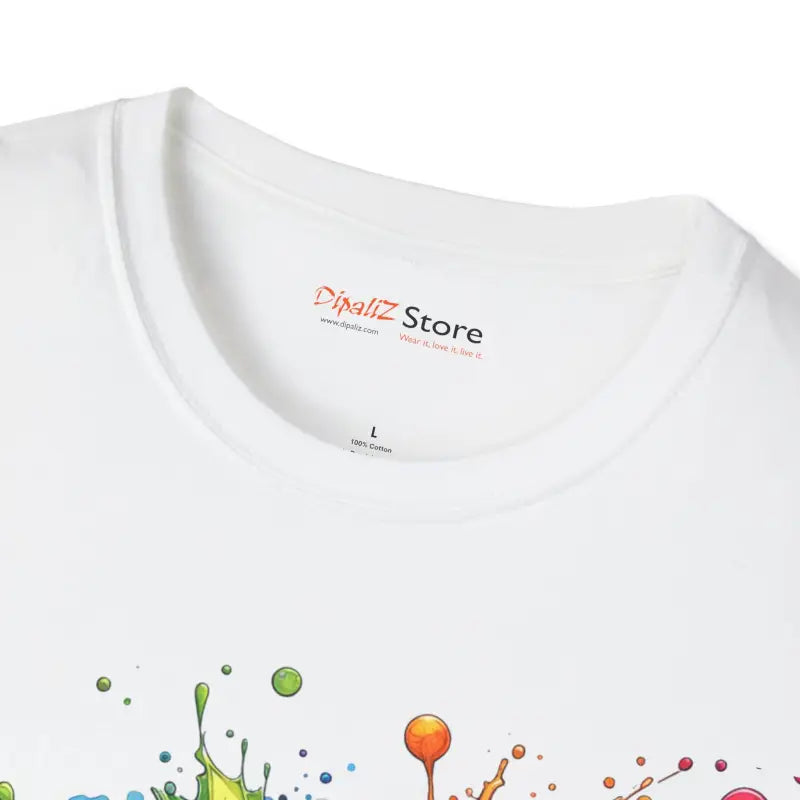 Color Burst Softstyle Tee - Vibrant Flower Splash Design - DipaliZ