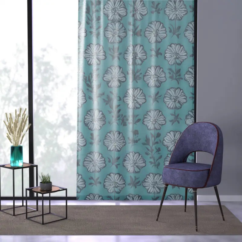 Flower Graphic Window Curtain - Modern Home Decor - DipaliZ