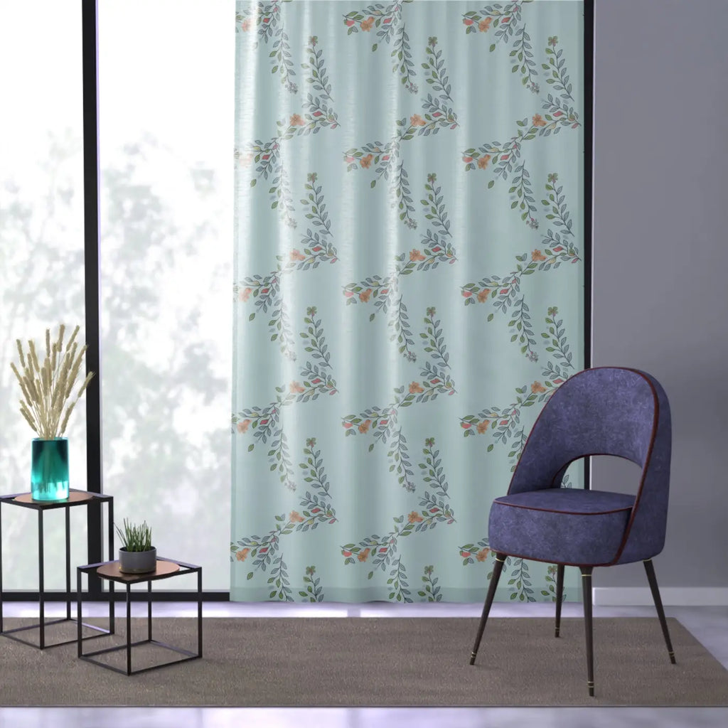 Stylish Leaves Pattern Window Curtains - Nature Inspired - DipaliZ