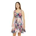 Floral Skater Dress - Vibrant Garden Print - DipaliZ