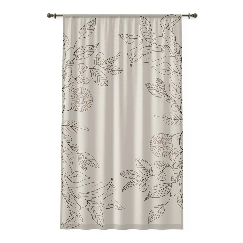 Flower Sketch Window Curtains - Elegant Home Decor - DipaliZ