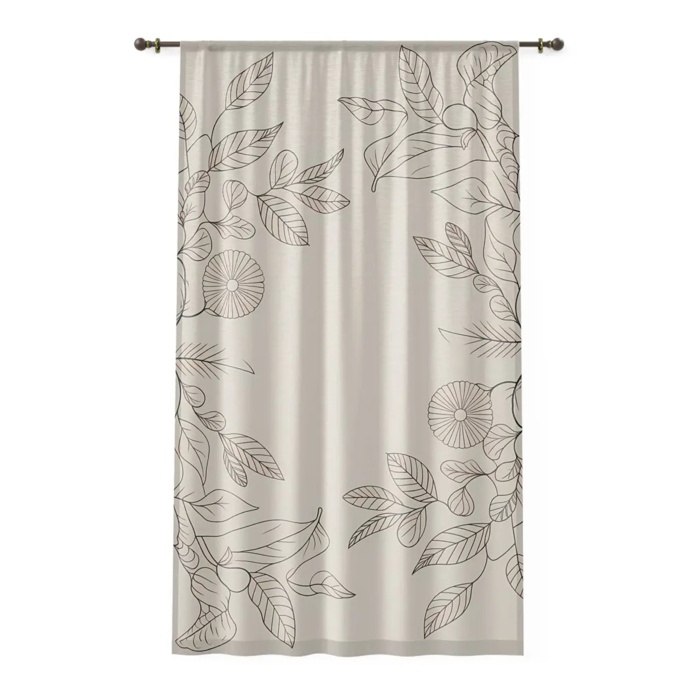 Flower Sketch Window Curtains - Elegant Home Decor - DipaliZ