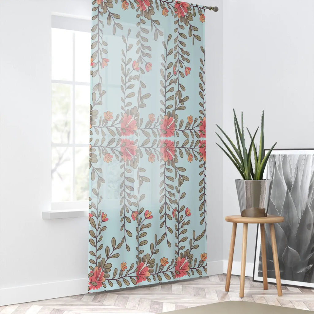 Flower Vines Window Curtains - Nature Inspired Design - DipaliZ