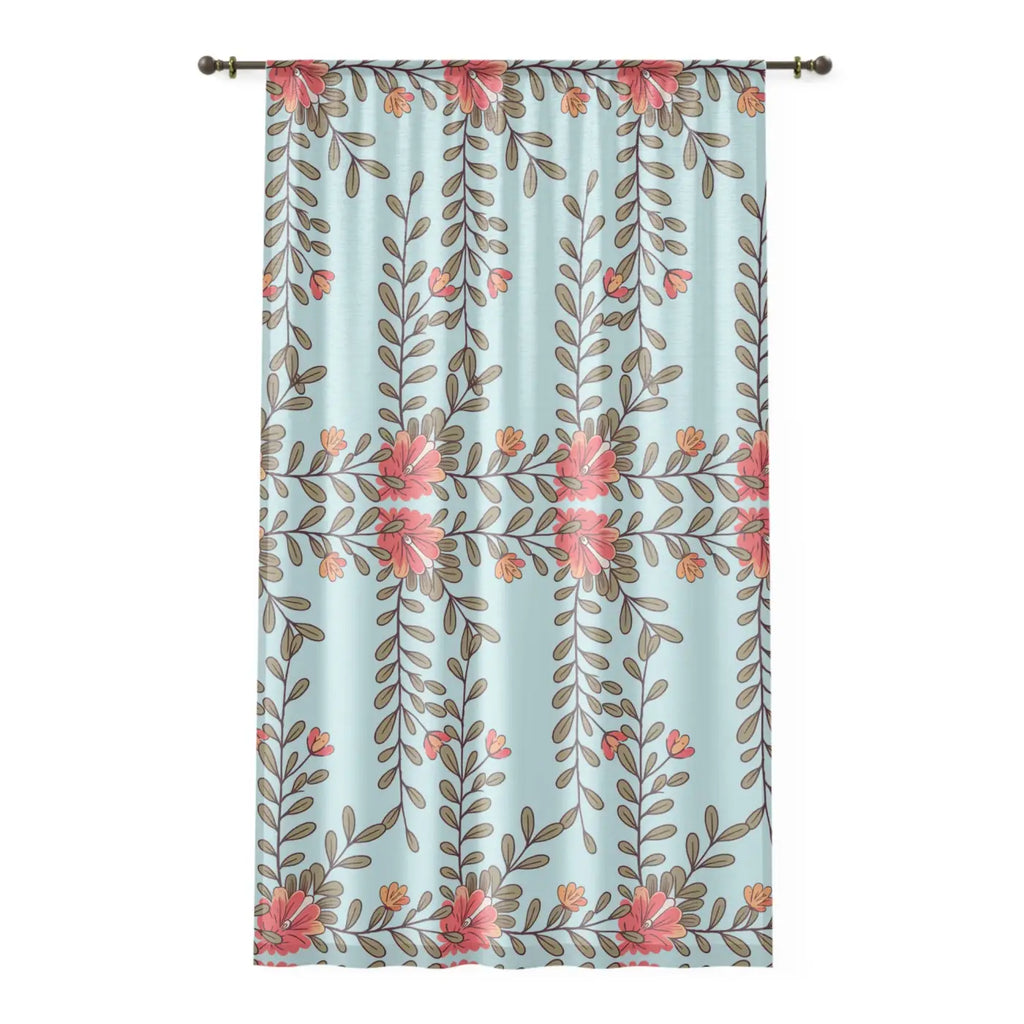 Flower Vines Window Curtains - Nature Inspired Design - DipaliZ