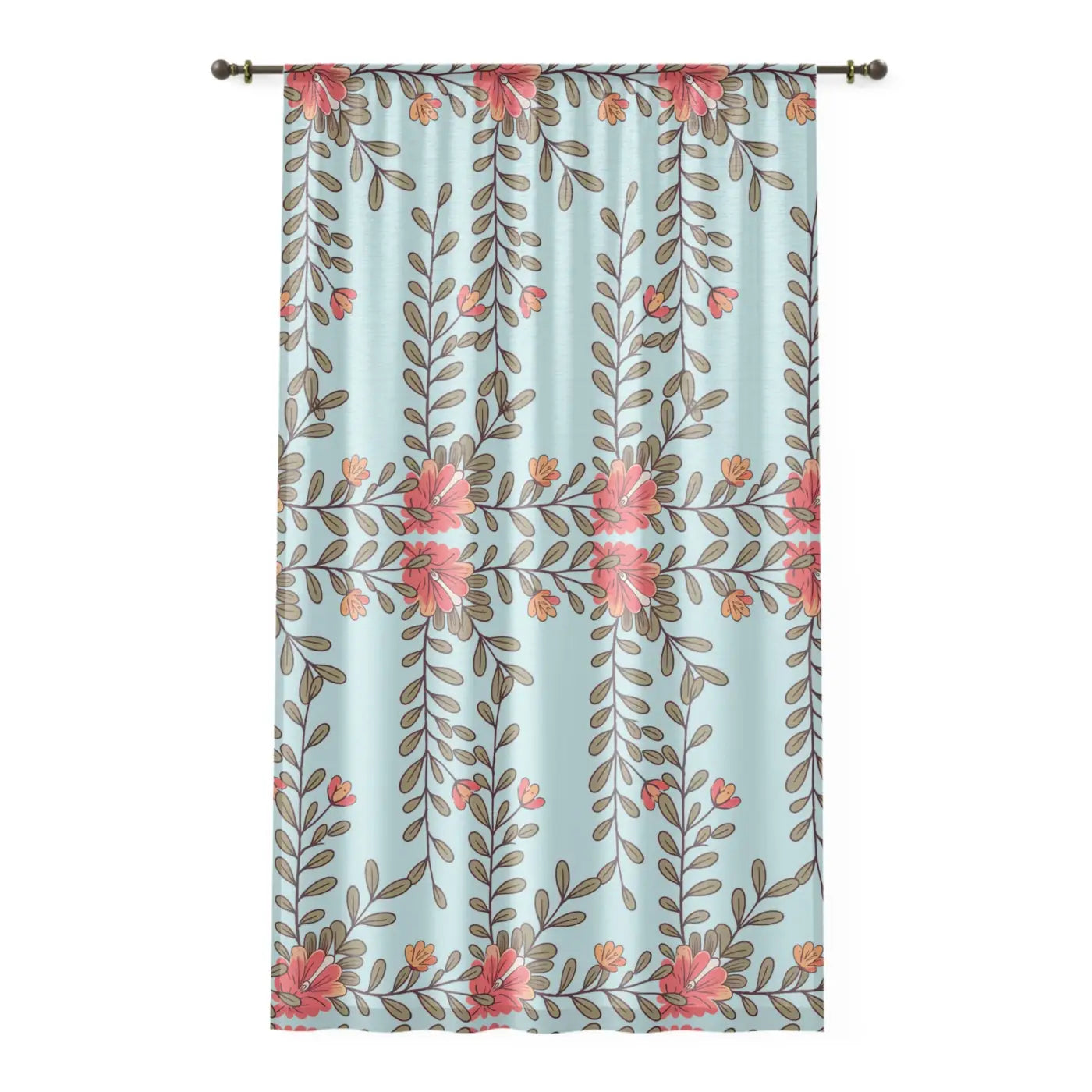 Flower Vines Window Curtains - Nature Inspired Design - DipaliZ