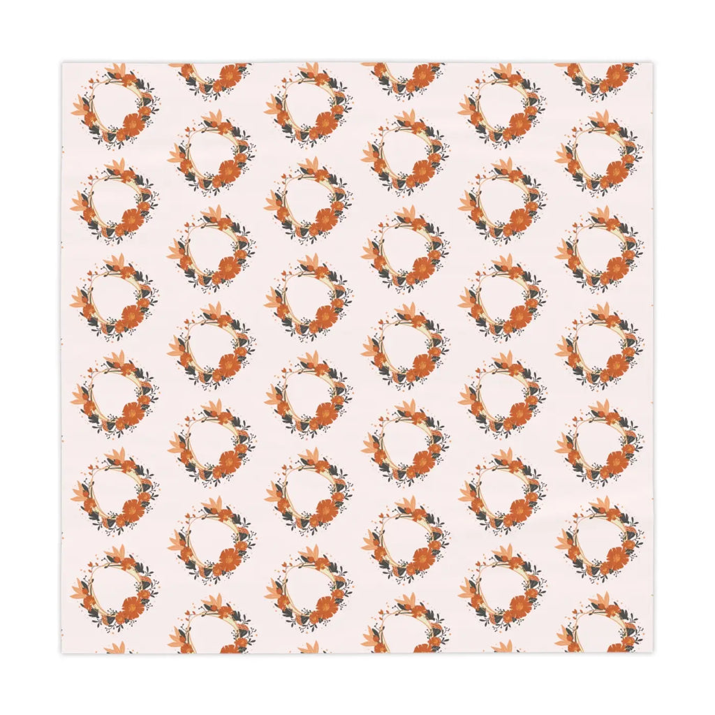 Pink Tablecloth - Flower Wreath One Sided Print - DipaliZ