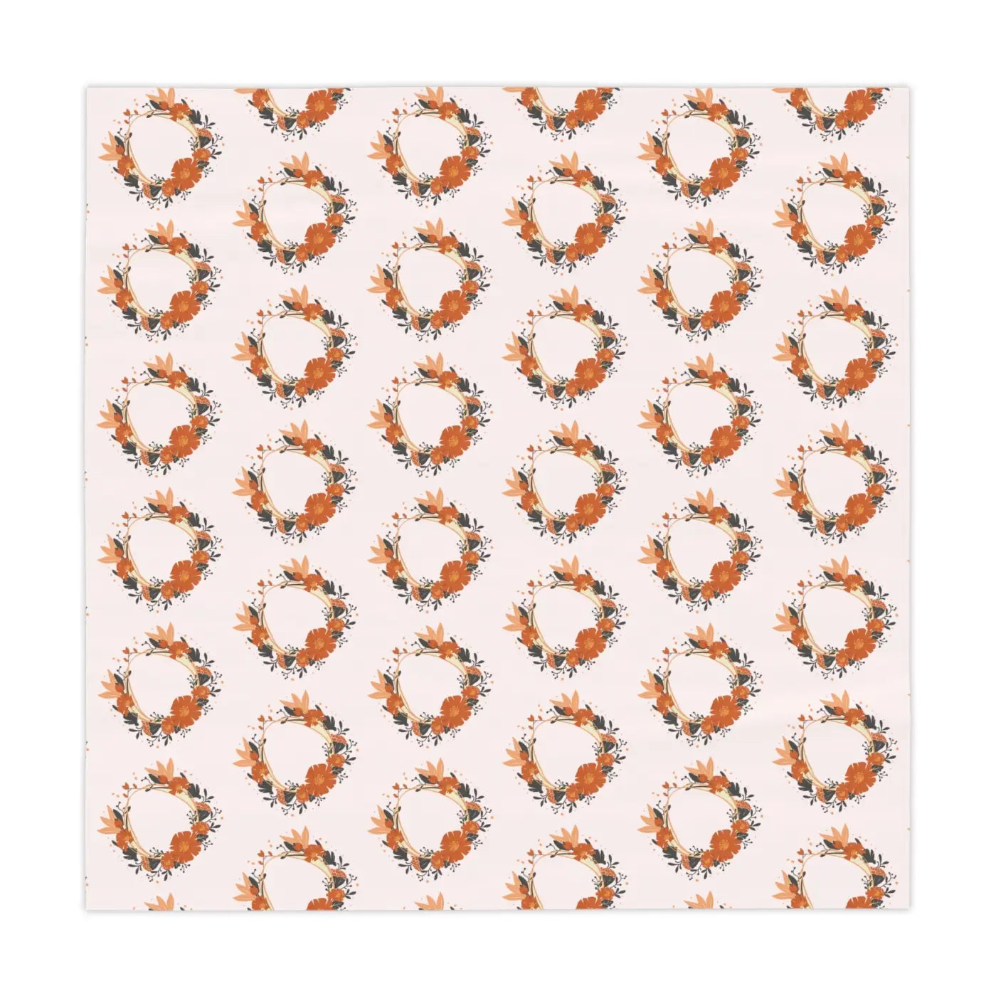 Pink Tablecloth - Flower Wreath One Sided Print - DipaliZ