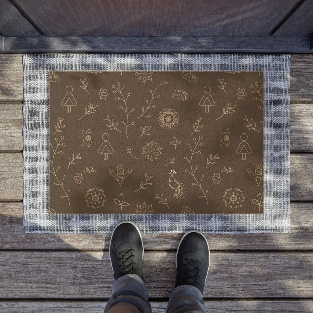 Fun Tufted Coir Coconut Doormat - Floral and Animal Design - DipaliZ
