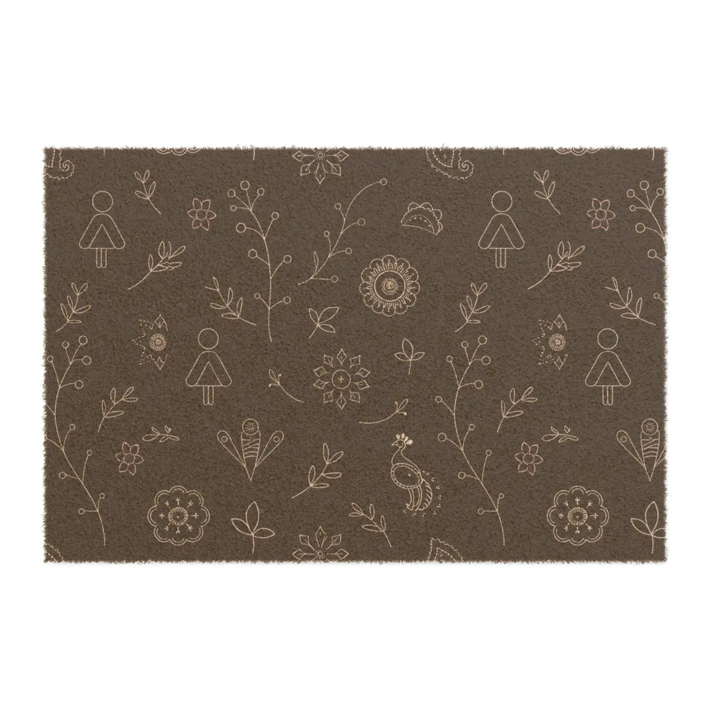 Fun Tufted Coir Coconut Doormat - Floral and Animal Design - DipaliZ