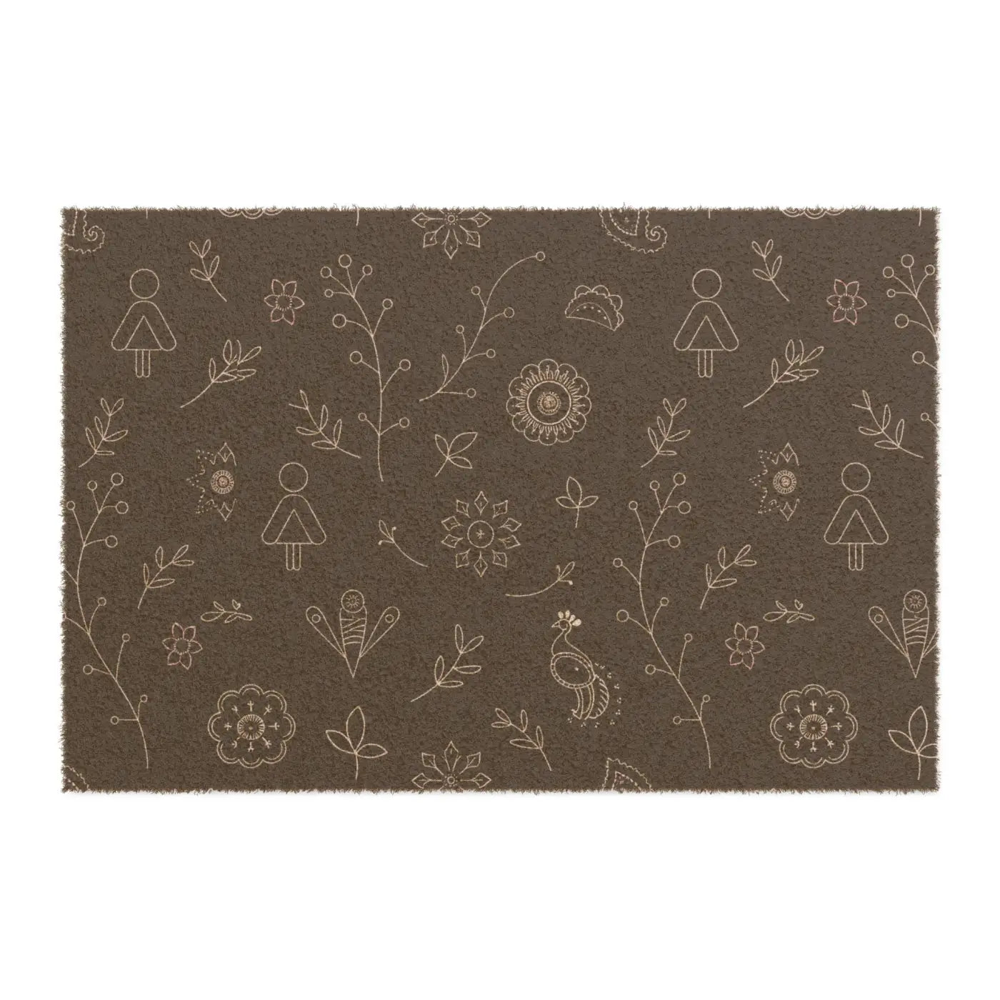 Fun Tufted Coir Coconut Doormat - Floral and Animal Design - DipaliZ
