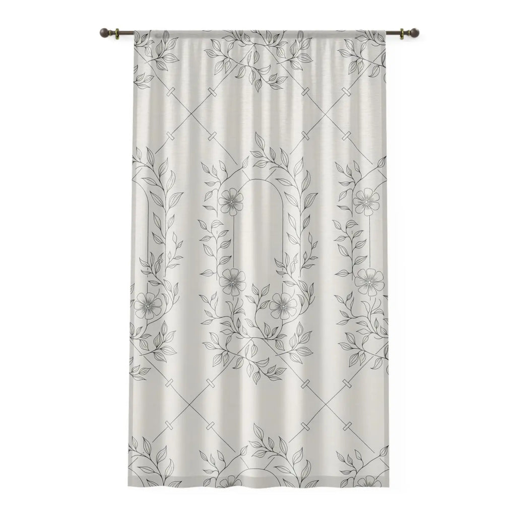 Stylish Flower Sketch Window Curtains - Home Decor - DipaliZ