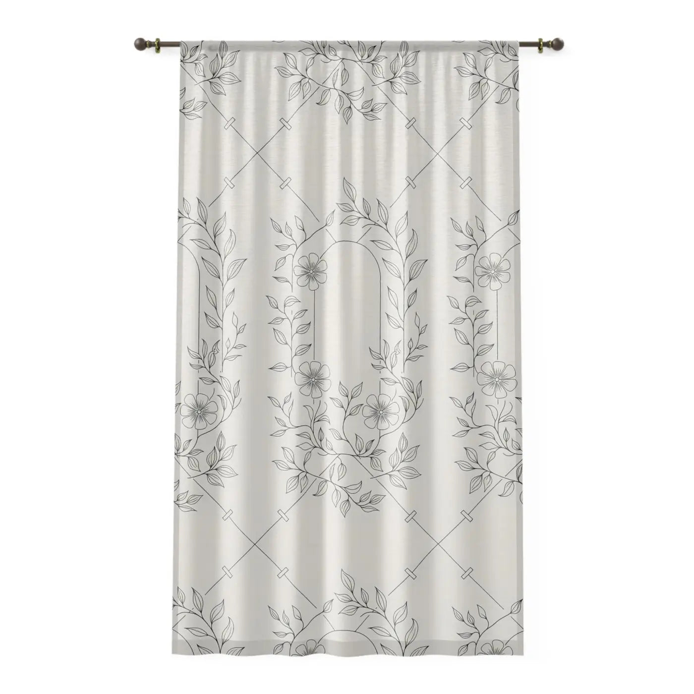 Stylish Flower Sketch Window Curtains - Home Decor - DipaliZ