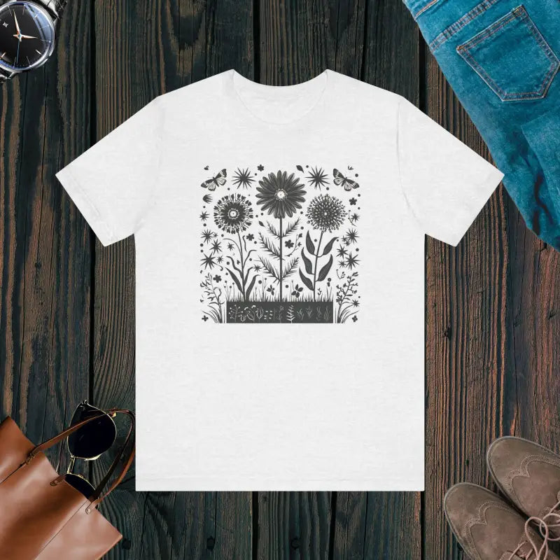 Floral Unisex Jersey Tee - Cottagecore Butterflies - DipaliZ