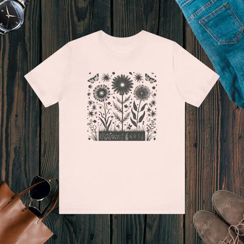 Floral Unisex Jersey Tee - Cottagecore Butterflies - DipaliZ