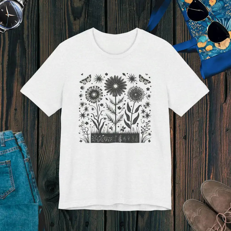 Floral Unisex Jersey Tee - Cottagecore Butterflies - DipaliZ