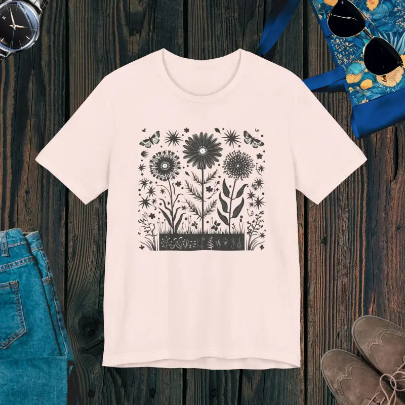 Floral Unisex Jersey Tee - Cottagecore Butterflies - DipaliZ