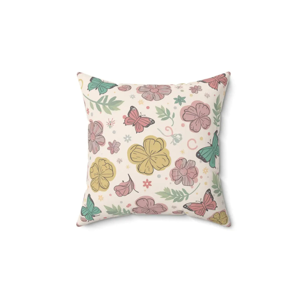 Flowers and Butterflies Throw Pillow - Eco-Friendly Gifts - DipaliZ
