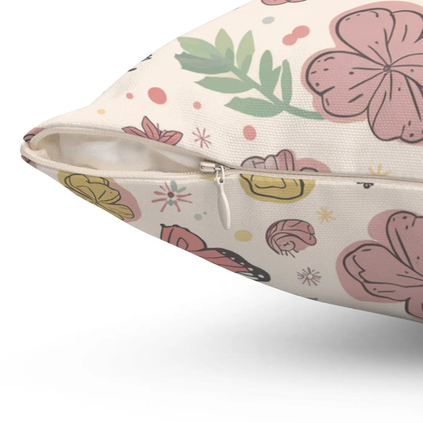 Flowers and Butterflies Throw Pillow - Eco-Friendly Gifts - DipaliZ