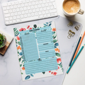 Flowers Daily Planner Notepad - Chic Floral Design - DipaliZ