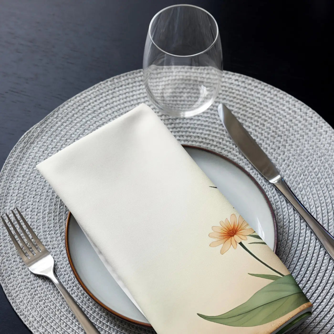 Cloth Napkin Set - Floral Corners Soft Dining Upgrade - DipaliZ