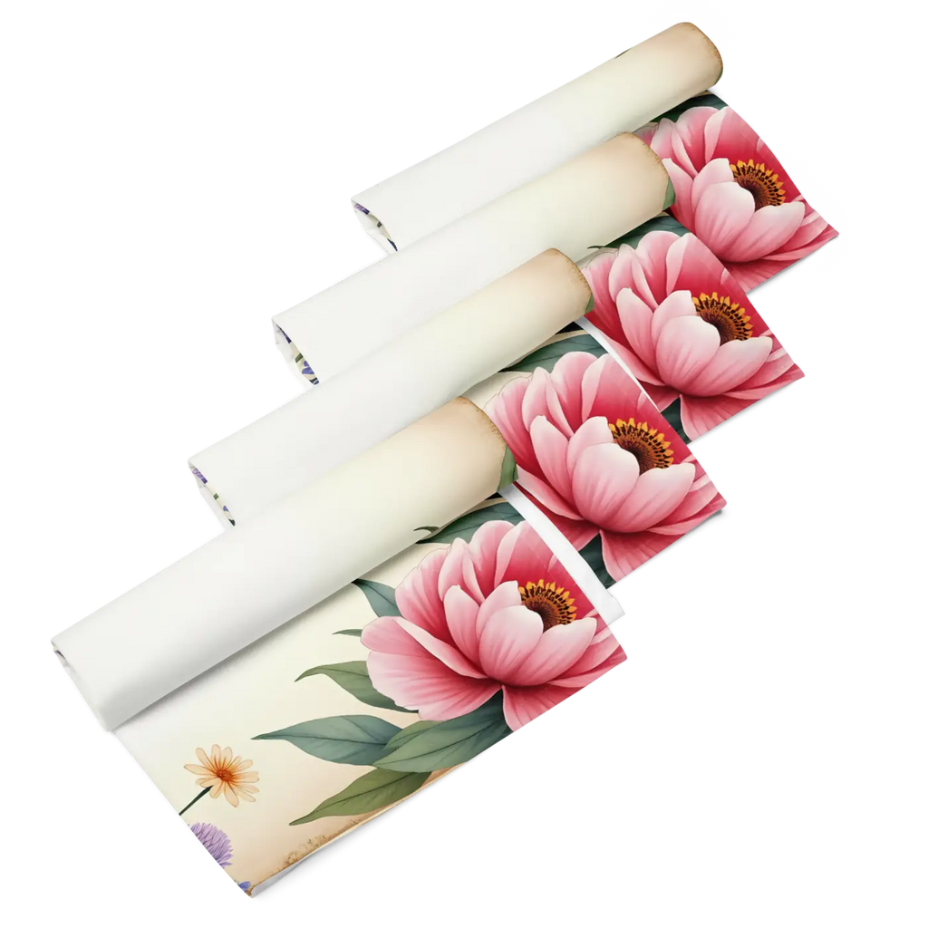 Cloth Napkin Set - Floral Corners Soft Dining Upgrade - DipaliZ