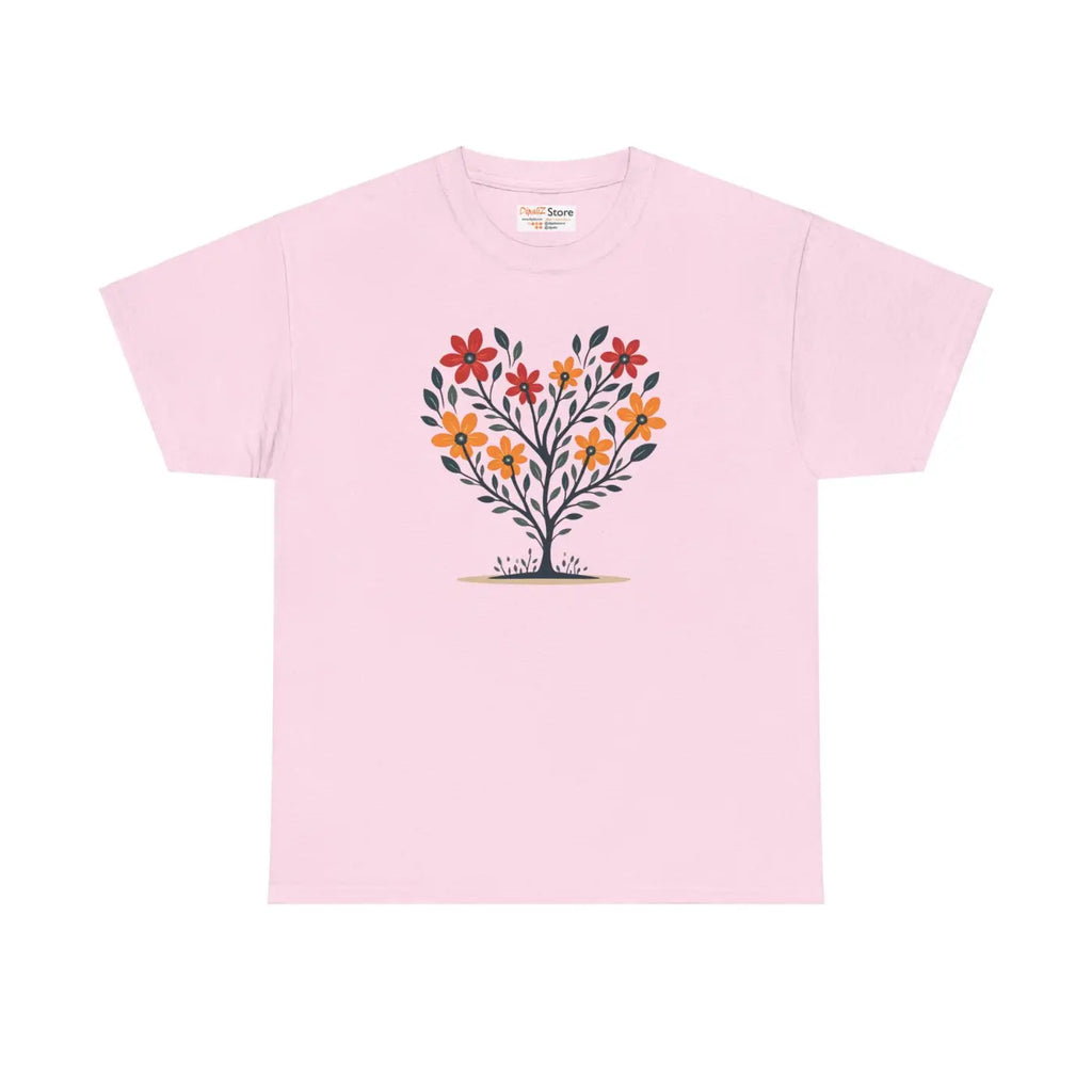 Heart Heavy Cotton Tee - Flowers and Comfort Style - DipaliZ
